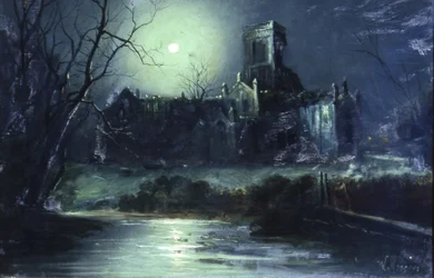 Abbazia di Kirkstall al chiaro di luna
