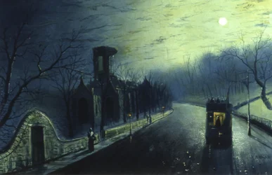 Abbazia di Kirkstall al chiaro di luna