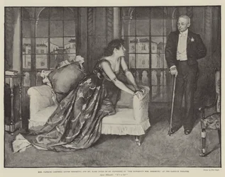 Mrs Patrick Campbell (Agnes Ebbsmith) e Mr Hare (Duca di St Olpherts) in The Notorious Mrs Ebbsmith, al Garrick Theatre