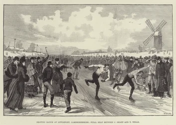 Gara di pattinaggio a Littleport, Cambridgeshire, finale tra J Smart e T Wells