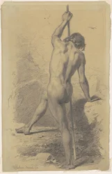 Nudo maschile con bastone