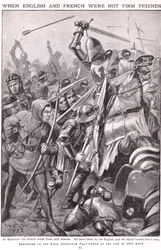 Quando i francesi e gli inglesi combatterono ad Azincourt, illustrazione 