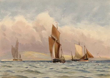 Lugger di Boulogne al Largo della Costa Francese