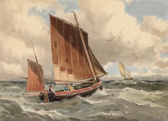 Lugger francese che si dirige verso il mare