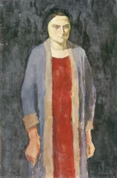 Dama con mantello blu