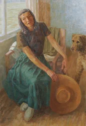 Grete Gamerith con il cane "Puck"