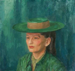 Grete Gamerith con cappello verde