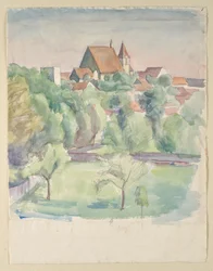 Paesaggio con chiesa