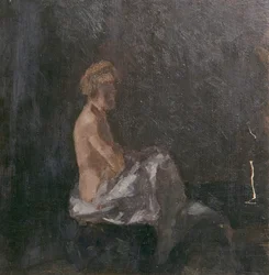 Nudo femminile su sfondo scuro