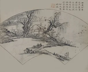 Paesaggio di Ke Jiusi 1290-1343, dal Manuale del Giardino di Senape, Prima edizione, 1679