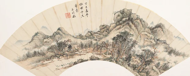 Paesaggio dopo Huang Gongwang, datato 1677