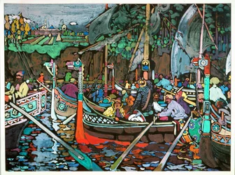 Il canto del Volga (dipinto su tela)