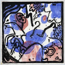“Tre cavalieri in rosso, blu e nero”