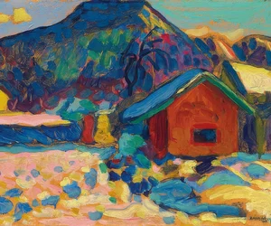 Studio invernale con montagna