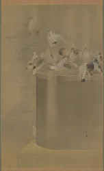Piccioni al Tempio Senjoji (Asakusa Kannon) Era Meiji