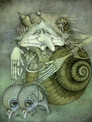 Strega del mare (matita e pastello colorato su carta)
