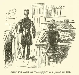 Il giovane Pitt chiamò Hornpipe mentre passavo la sua scrivania