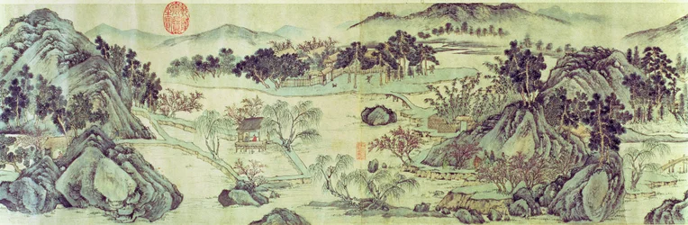 La sorgente dei fiori di pesco, da una poesia intitolata «Tao Yuan Bi Jing» scritta da Wang Wei