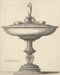 Una coppa larga con stelo ornamentale, 1646
