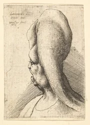 Busto di una vecchia deforme con un dente, rivolta a sinistra, 1665