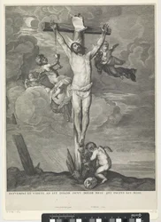 Cristo sulla croce con angeli