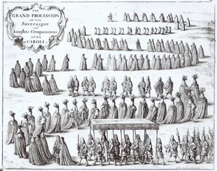 Grande processione del Sovrano e dei Cavalieri della Giarrettiera a Windsor, 1672