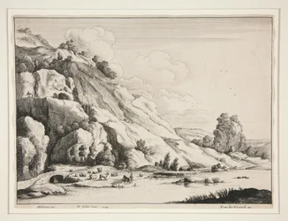 Paesaggio con ponte di pietra