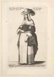 Mulier primaria Antuerpiensis, in ornatus domestica Gentildonna di Anversa in domestico, 1625-77