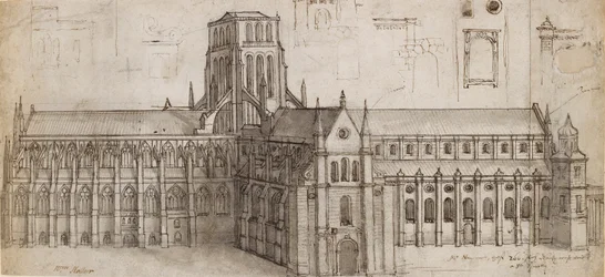 La vecchia cattedrale di St. Paul da nord-est, metà del XVII secolo