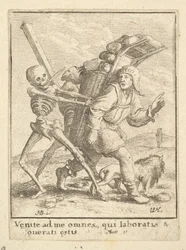 Il venditore ambulante, dalla Danza della Morte, 1651