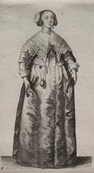 I diversi abiti delle donne inglesi, dalla nobiltà alle donne di campagna..., 1640