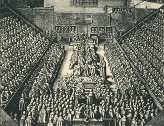 Il processo del conte di Strafford nella Westminster Hall (1641, 1947)