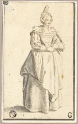 La signora con il piccolo cappello rialzato, da una stampa di La Noblesse