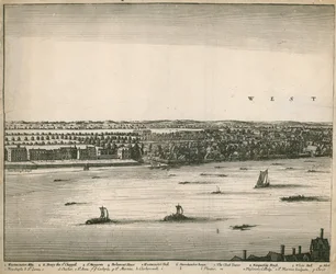 La prospettiva di Londra e Westminster presa da Lambeth