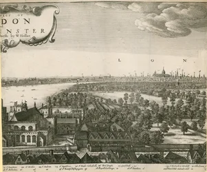 La prospettiva di Londra e Westminster presa da Lambeth