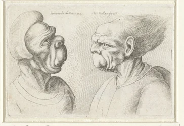 Due teste deformate (serie Varie figurae et probae) Caricature, teste e deformazioni da Leonardo da Vinci (serie)