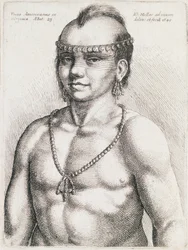 Indiano di ventitré anni dalla Virginia, incisione di Wenceslaus Hollar (1607-1677)