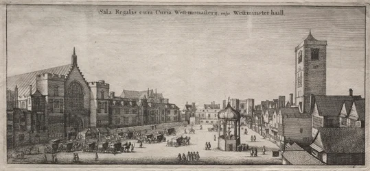 Vedute di Londra: New Palace Yard con Westminster Hall e la Clock House
