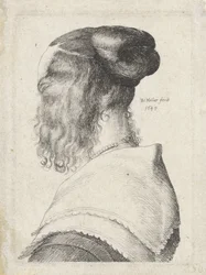 Donna con capelli raccolti, vista di schiena