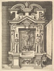 Progetto per un lavabo, Tavola 85 da Architectura di Dietterlin, 1598