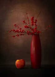 Natura morta con bacche rosse