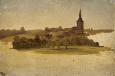 Veduta verso la chiesa di Erkrath, studio