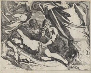 Venere dormiente spiata dai satiri