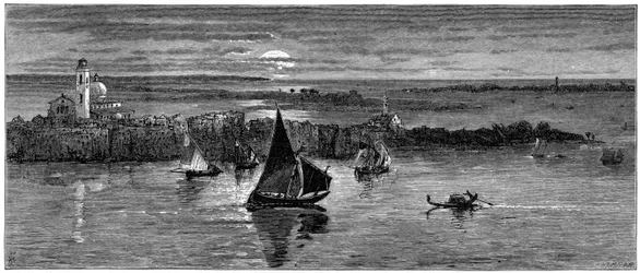 Guardando il mare da Venezia, XIX secolo