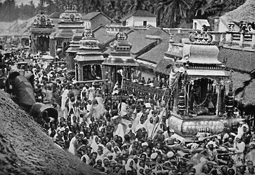 Processione religiosa indù, Madras, 1902