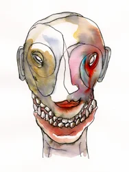 Ritratto con sorriso distorto