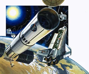 Scena di navetta spaziale non identificata