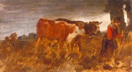 Contadina con mucche