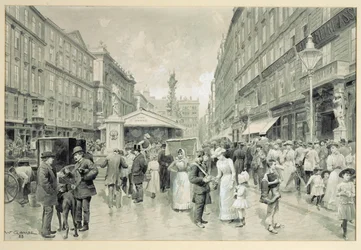 Il Graben, piazza centrale del centro di Vienna ...