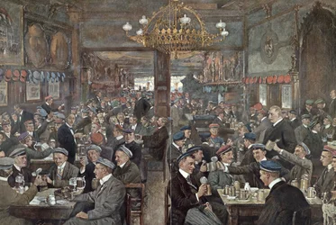 La brasserie degli studenti del Thuringer Hof a Lipsia, c.1900